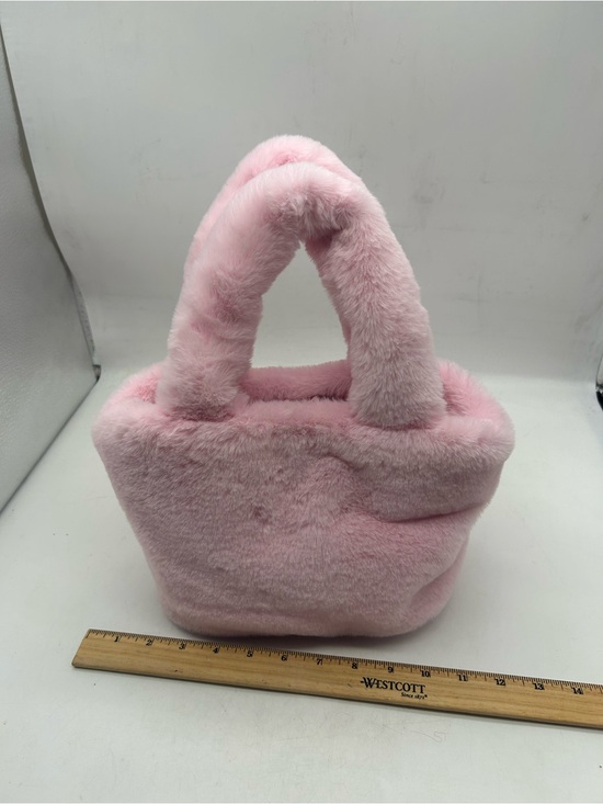 Clairs Handbags - Cozy Pink Faux Fur Mini Tote Bag